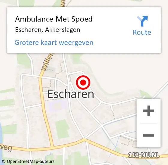 Locatie op kaart van de 112 melding: Ambulance Met Spoed Naar Escharen, Akkerslagen op 27 juli 2017 11:02