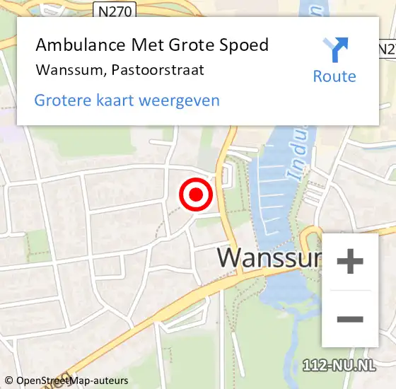 Locatie op kaart van de 112 melding: Ambulance Met Grote Spoed Naar Wanssum, Pastoorstraat op 27 juli 2017 11:17
