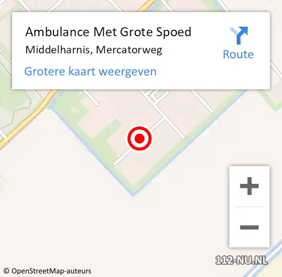 Locatie op kaart van de 112 melding: Ambulance Met Grote Spoed Naar Middelharnis, Mercatorweg op 27 juli 2017 13:40