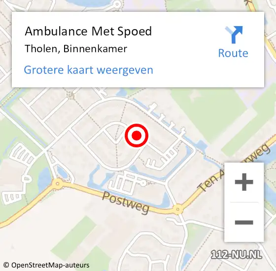 Locatie op kaart van de 112 melding: Ambulance Met Spoed Naar Tholen, Binnenkamer op 27 juli 2017 14:08