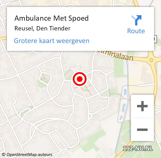 Locatie op kaart van de 112 melding: Ambulance Met Spoed Naar Reusel, Den Tiender op 27 juli 2017 15:00