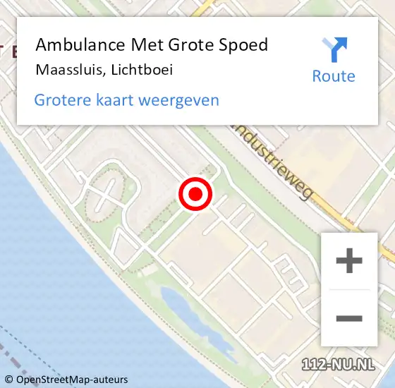 Locatie op kaart van de 112 melding: Ambulance Met Grote Spoed Naar Maassluis, Lichtboei op 27 juli 2017 15:18