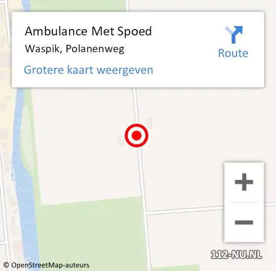 Locatie op kaart van de 112 melding: Ambulance Met Spoed Naar Waspik, Polanenweg op 27 juli 2017 17:18