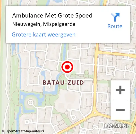 Locatie op kaart van de 112 melding: Ambulance Met Grote Spoed Naar Nieuwegein, Mispelgaarde op 27 juli 2017 17:56