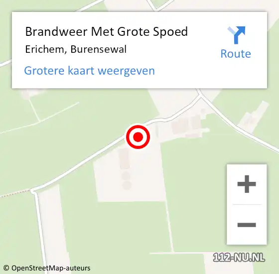 Locatie op kaart van de 112 melding: Brandweer Met Grote Spoed Naar Erichem, Burensewal op 27 juli 2017 18:01