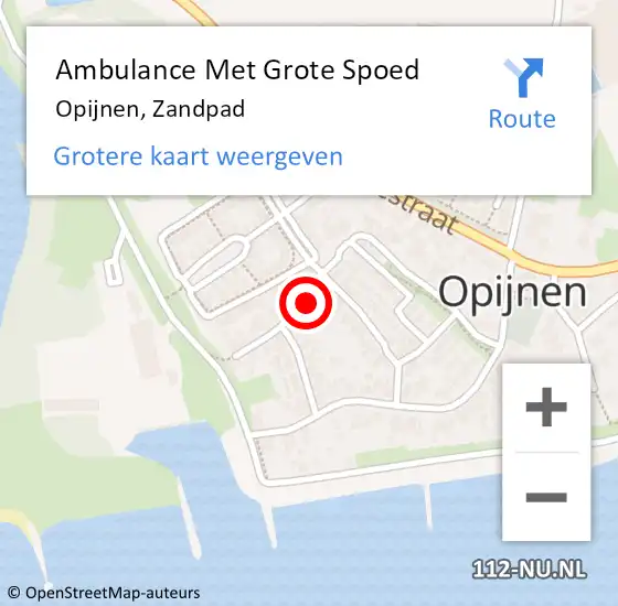 Locatie op kaart van de 112 melding: Ambulance Met Grote Spoed Naar Opijnen, Zandpad op 27 juli 2017 18:25