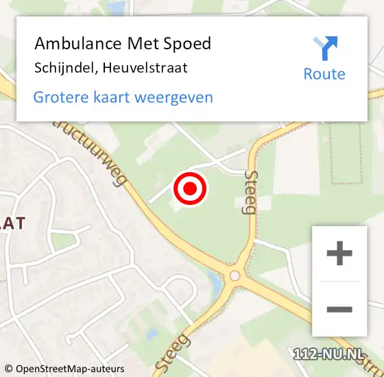 Locatie op kaart van de 112 melding: Ambulance Met Spoed Naar Schijndel, Heuvelstraat op 27 juli 2017 18:28