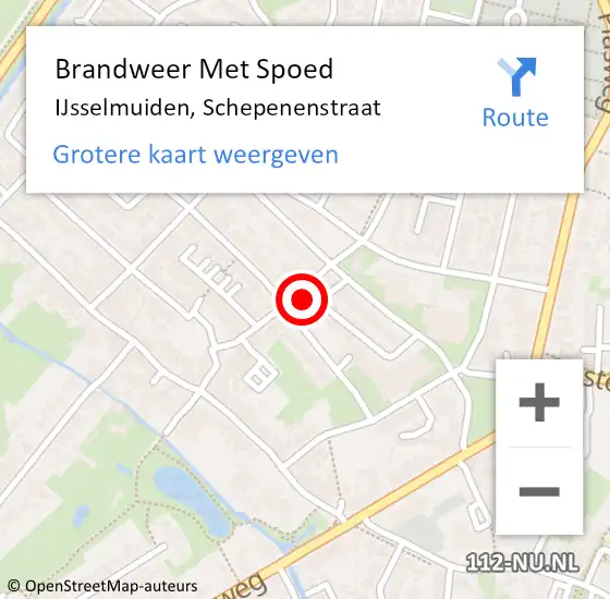 Locatie op kaart van de 112 melding: Brandweer Met Spoed Naar IJsselmuiden, Schepenenstraat op 27 juli 2017 18:38