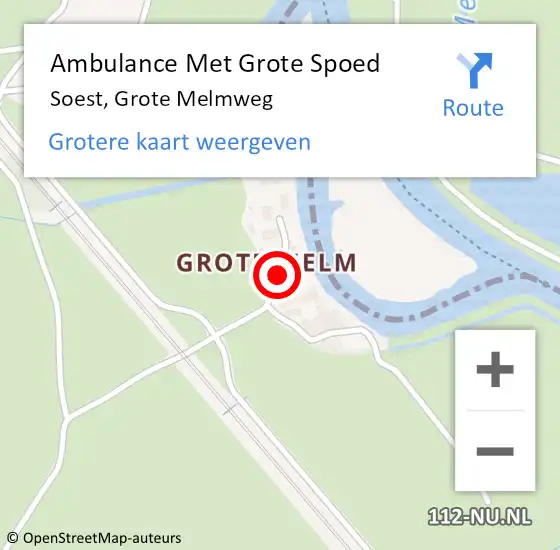 Locatie op kaart van de 112 melding: Ambulance Met Grote Spoed Naar Soest, Grote Melmweg op 27 juli 2017 18:56