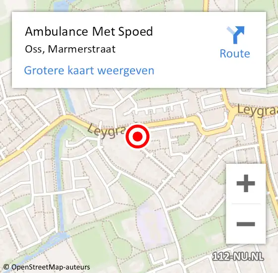 Locatie op kaart van de 112 melding: Ambulance Met Spoed Naar Oss, Marmerstraat op 27 juli 2017 18:56