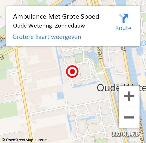 Locatie op kaart van de 112 melding: Ambulance Met Grote Spoed Naar Oude Wetering, Zonnedauw op 27 juli 2017 19:04