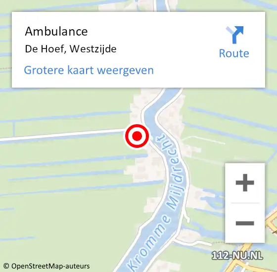 Locatie op kaart van de 112 melding: Ambulance De Hoef, Westzijde op 27 juli 2017 19:18