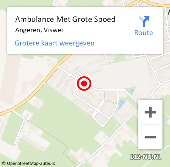 Locatie op kaart van de 112 melding: Ambulance Met Grote Spoed Naar Angeren, Viswei op 27 juli 2017 20:04