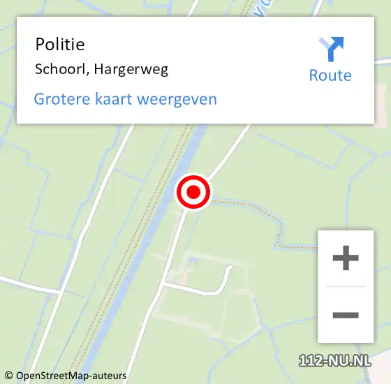 Locatie op kaart van de 112 melding: Politie Schoorl, Hargerweg op 27 juli 2017 20:21