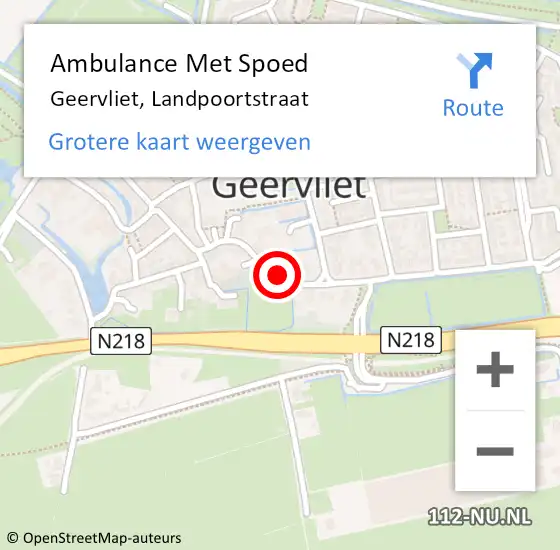 Locatie op kaart van de 112 melding: Ambulance Met Spoed Naar Geervliet, Landpoortstraat op 27 juli 2017 20:54