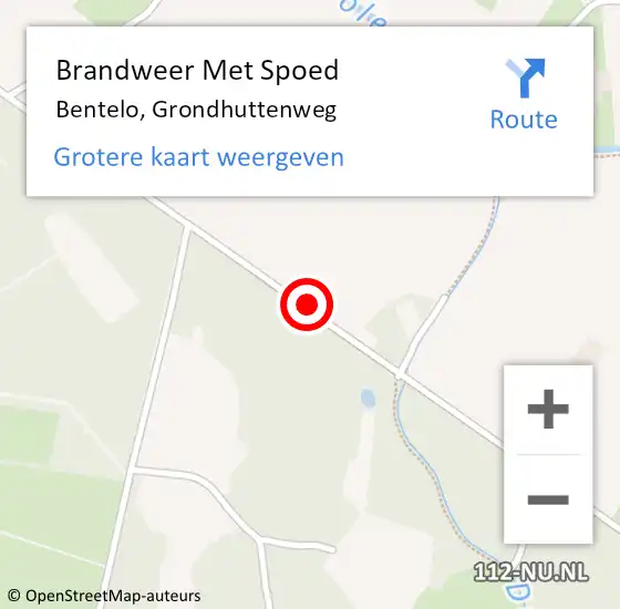 Locatie op kaart van de 112 melding: Brandweer Met Spoed Naar Bentelo, Grondhuttenweg op 27 juli 2017 20:55