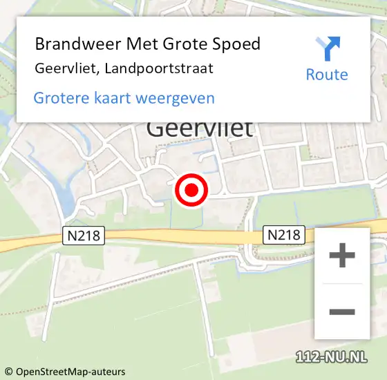 Locatie op kaart van de 112 melding: Brandweer Met Grote Spoed Naar Geervliet, Landpoortstraat op 27 juli 2017 20:55