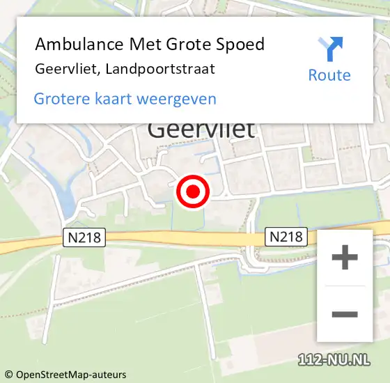 Locatie op kaart van de 112 melding: Ambulance Met Grote Spoed Naar Geervliet, Landpoortstraat op 27 juli 2017 20:55