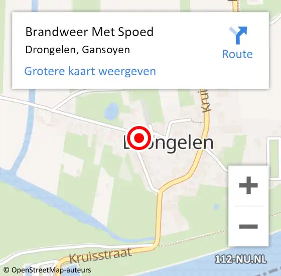 Locatie op kaart van de 112 melding: Brandweer Met Spoed Naar Drongelen, Gansoyen op 27 juli 2017 21:04