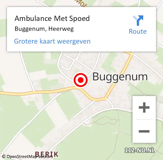 Locatie op kaart van de 112 melding: Ambulance Met Spoed Naar Buggenum, Heerweg op 27 juli 2017 21:19