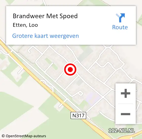 Locatie op kaart van de 112 melding: Brandweer Met Spoed Naar Etten, Loo op 27 juli 2017 22:16