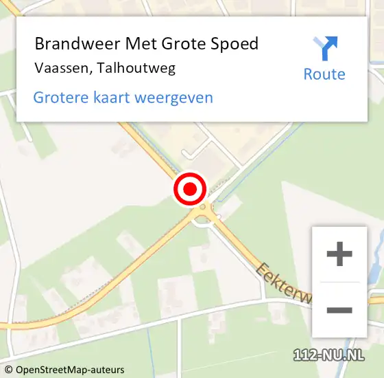 Locatie op kaart van de 112 melding: Brandweer Met Grote Spoed Naar Vaassen, Talhoutweg op 28 juli 2017 01:15