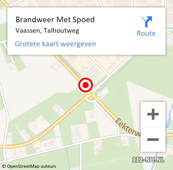Locatie op kaart van de 112 melding: Brandweer Met Spoed Naar Vaassen, Talhoutweg op 28 juli 2017 02:46