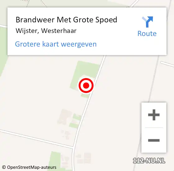 Locatie op kaart van de 112 melding: Brandweer Met Grote Spoed Naar Wijster, Westerhaar op 28 juli 2017 08:04
