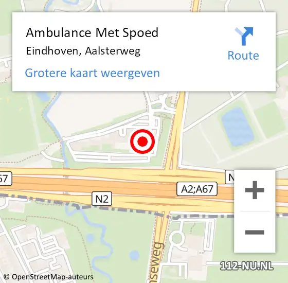 Locatie op kaart van de 112 melding: Ambulance Met Spoed Naar Eindhoven, Aalsterweg op 28 juli 2017 08:12
