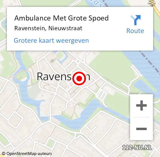 Locatie op kaart van de 112 melding: Ambulance Met Grote Spoed Naar Ravenstein, Nieuwstraat op 28 juli 2017 09:06