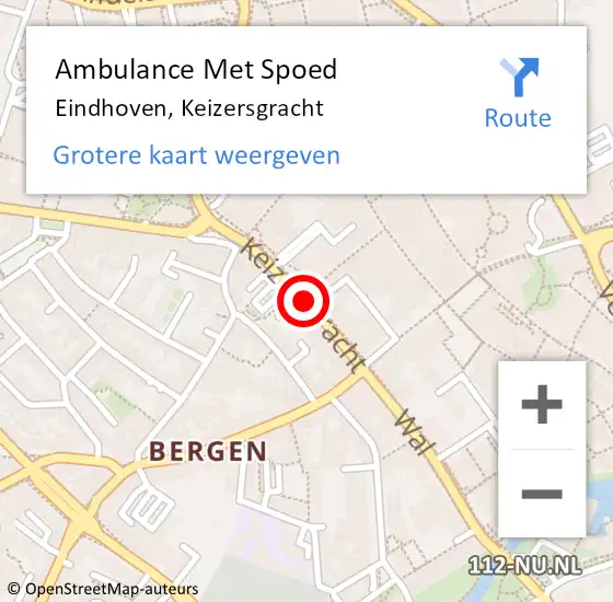 Locatie op kaart van de 112 melding: Ambulance Met Spoed Naar Eindhoven, Keizersgracht op 28 juli 2017 10:33