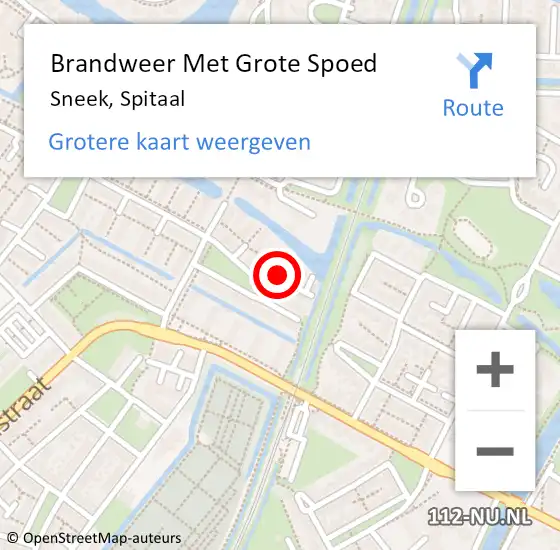 Locatie op kaart van de 112 melding: Brandweer Met Grote Spoed Naar Sneek, Spitaal op 28 juli 2017 10:42