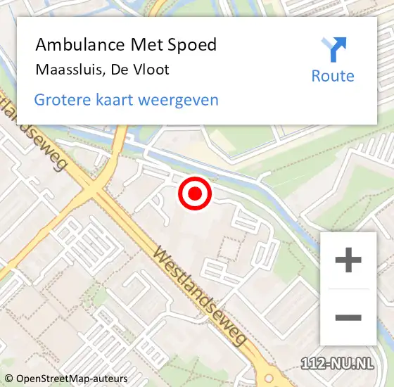 Locatie op kaart van de 112 melding: Ambulance Met Spoed Naar Maassluis, De Vloot op 28 juli 2017 10:59