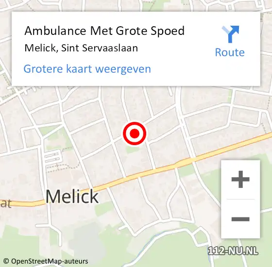 Locatie op kaart van de 112 melding: Ambulance Met Grote Spoed Naar Melick, Sint Servaaslaan op 28 juli 2017 13:00