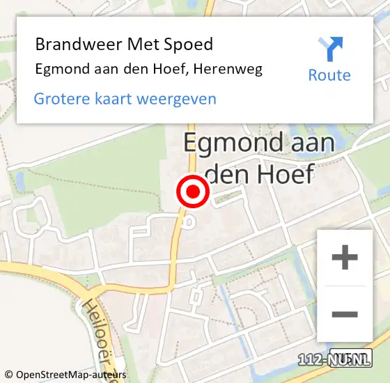 Locatie op kaart van de 112 melding: Brandweer Met Spoed Naar Egmond aan den Hoef, Herenweg op 28 juli 2017 13:05