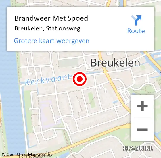 Locatie op kaart van de 112 melding: Brandweer Met Spoed Naar Breukelen, Stationsweg op 28 juli 2017 13:43