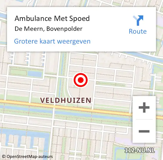 Locatie op kaart van de 112 melding: Ambulance Met Spoed Naar De Meern, Bovenpolder op 28 juli 2017 13:59
