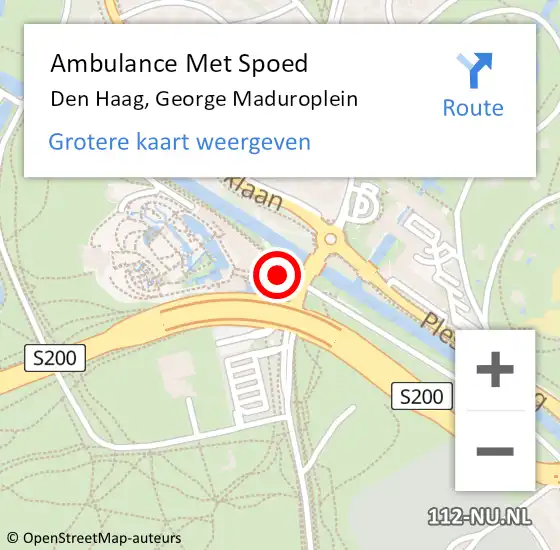 Locatie op kaart van de 112 melding: Ambulance Met Spoed Naar Den Haag, George Maduroplein op 28 juli 2017 14:06