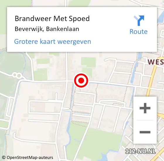 Locatie op kaart van de 112 melding: Brandweer Met Spoed Naar Beverwijk, Bankenlaan op 28 juli 2017 14:48