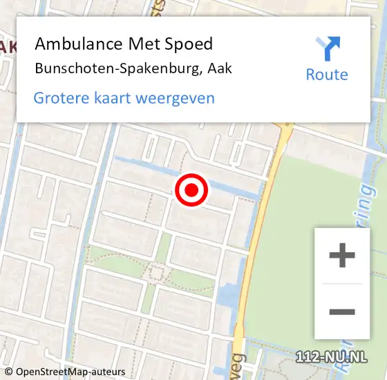 Locatie op kaart van de 112 melding: Ambulance Met Spoed Naar Bunschoten-Spakenburg, Aak op 28 juli 2017 15:15