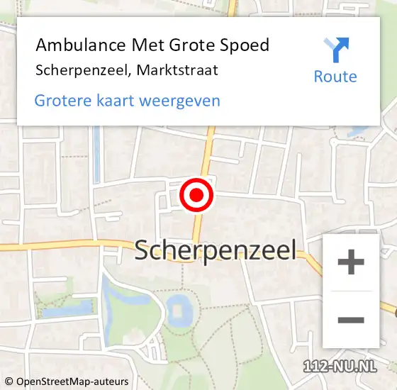 Locatie op kaart van de 112 melding: Ambulance Met Grote Spoed Naar Scherpenzeel, Marktstraat op 28 juli 2017 15:15