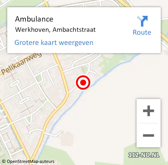 Locatie op kaart van de 112 melding: Ambulance Werkhoven, Ambachtstraat op 28 juli 2017 15:53