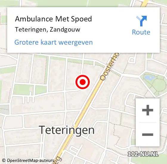 Locatie op kaart van de 112 melding: Ambulance Met Spoed Naar Teteringen, Zandgouw op 28 juli 2017 16:52