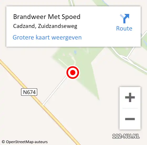 Locatie op kaart van de 112 melding: Brandweer Met Spoed Naar Cadzand, Zuidzandseweg op 28 juli 2017 17:52