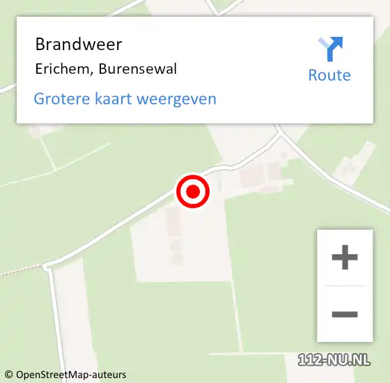 Locatie op kaart van de 112 melding: Brandweer Erichem, Burensewal op 28 juli 2017 19:03