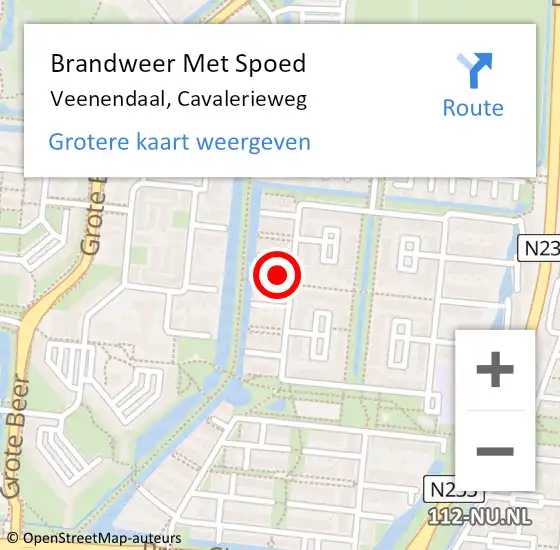 Locatie op kaart van de 112 melding: Brandweer Met Spoed Naar Veenendaal, Cavalerieweg op 28 juli 2017 19:42