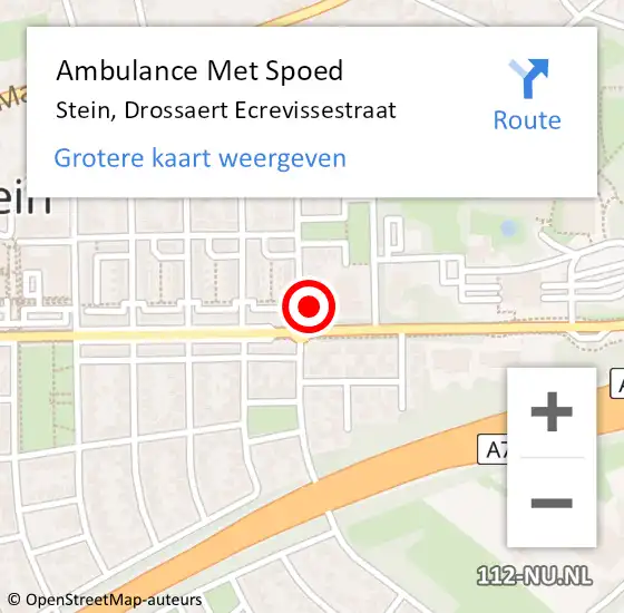 Locatie op kaart van de 112 melding: Ambulance Met Spoed Naar Stein, Drossaert Ecrevissestraat op 20 september 2013 16:26