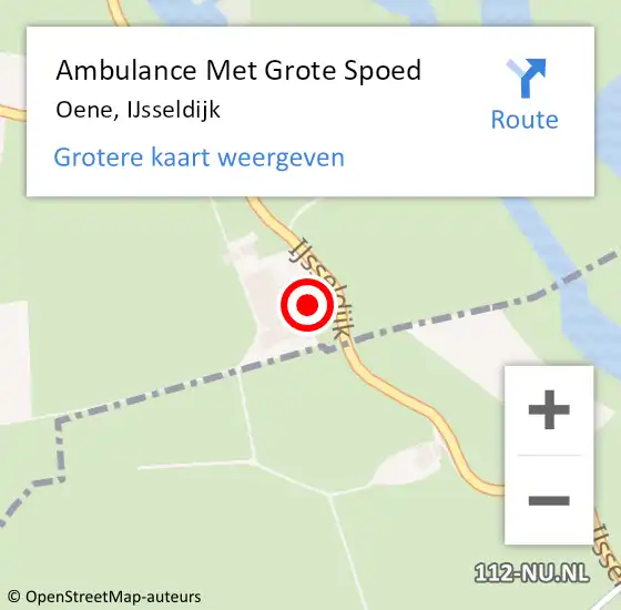 Locatie op kaart van de 112 melding: Ambulance Met Grote Spoed Naar Oene, IJsseldijk op 28 juli 2017 21:33