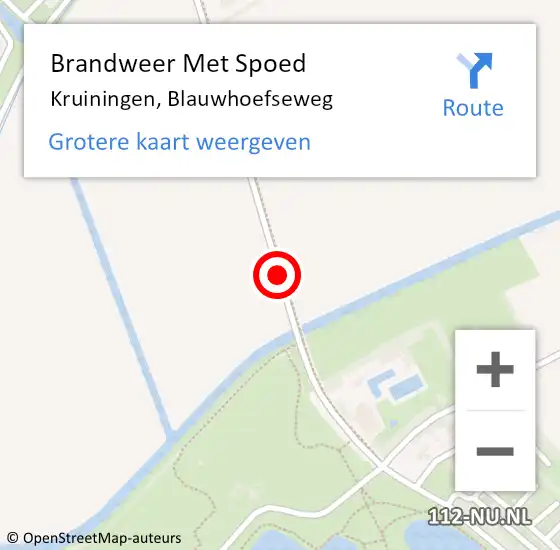 Locatie op kaart van de 112 melding: Brandweer Met Spoed Naar Kruiningen, Blauwhoefseweg op 28 juli 2017 21:48