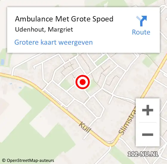 Locatie op kaart van de 112 melding: Ambulance Met Grote Spoed Naar Udenhout, Margriet op 28 juli 2017 22:29